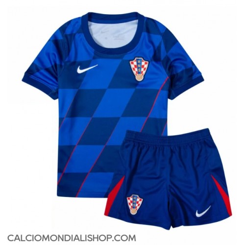 Maglie da calcio Croazia Seconda Maglia Bambino Europei 2024 Manica Corta (+ Pantaloni corti)